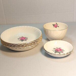 Vtg Burleigh Ware Pink Rose bowls - assorted sizes